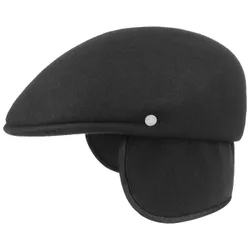 Outdoor Flat Cap with Ear Flaps by - black - Size: L (58-59 cm)