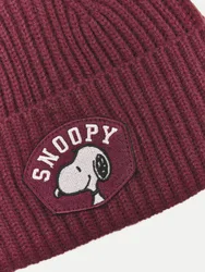 Gestrickte Mütze mit Snoopy-Patch Rot