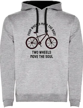 Felpa Con Cappuccio Four Wheels Move The Body Vigore Grey - Kruskis - FashionsVida