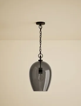 Glass Bell Pendant Ceiling Light Smoke - M&S - FashionsVida