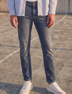 Street One Slim Leg Jeans im Regular Fit male Blau - Street One MEN - FashionsVida