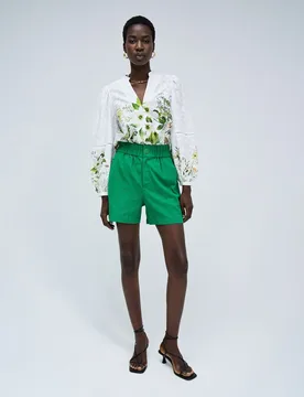 Bermuda de mujer con lino de tiro alto - Salsa Jeans - FashionsVida