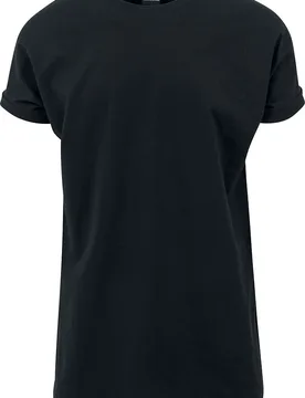 T-Shirt - Long Shaped Turnup Tee - S bis 5XL - für Männer - Größe 5XL - schwarz - Männer - male - Urban classics - FashionsVida