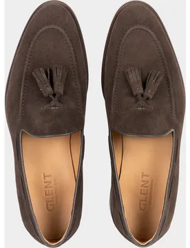 Mocasines de hombre de piel con borlas ancho especial - Glent - FashionsVida