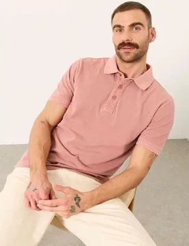 Pure Cotton Pique Polo Shirt Pink male - Fatface - FashionsVida