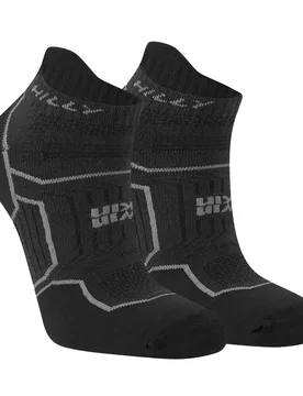 Calzini Corti Twin Skin Black / Anthracite EU 43-46 - Hilly Socks - FashionsVida