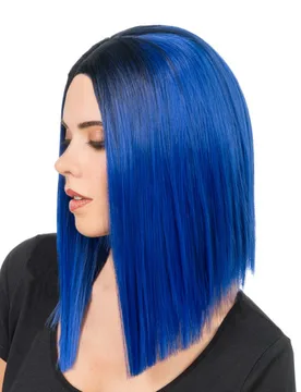 Elektroblaue Perücke für Erwachsene - CHAKS - FashionsVida