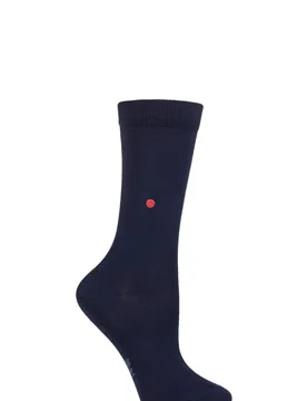 Pair Marine Lady Plain Cotton Socks Ladies 2.5-6 Ladies - - Blue - Size: Small - Burlington - FashionsVida