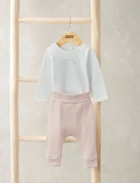Pc Cotton Rich Print Bodysuit & Leggings Set (0-9 Mths) Pink Mix Female - Mamas & Papas - FashionsVida