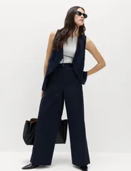 Cotton Rich Wide Leg Chinos Navy female