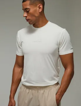 Mens Common Pace Running Regular Fit T-Shirt - Off-White - Size Large - boohooMAN - FashionsVida