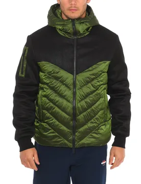 Mens Padded Jacket With Hood Amf21275 Man - Green - Size Large - Vuarnet - FashionsVida