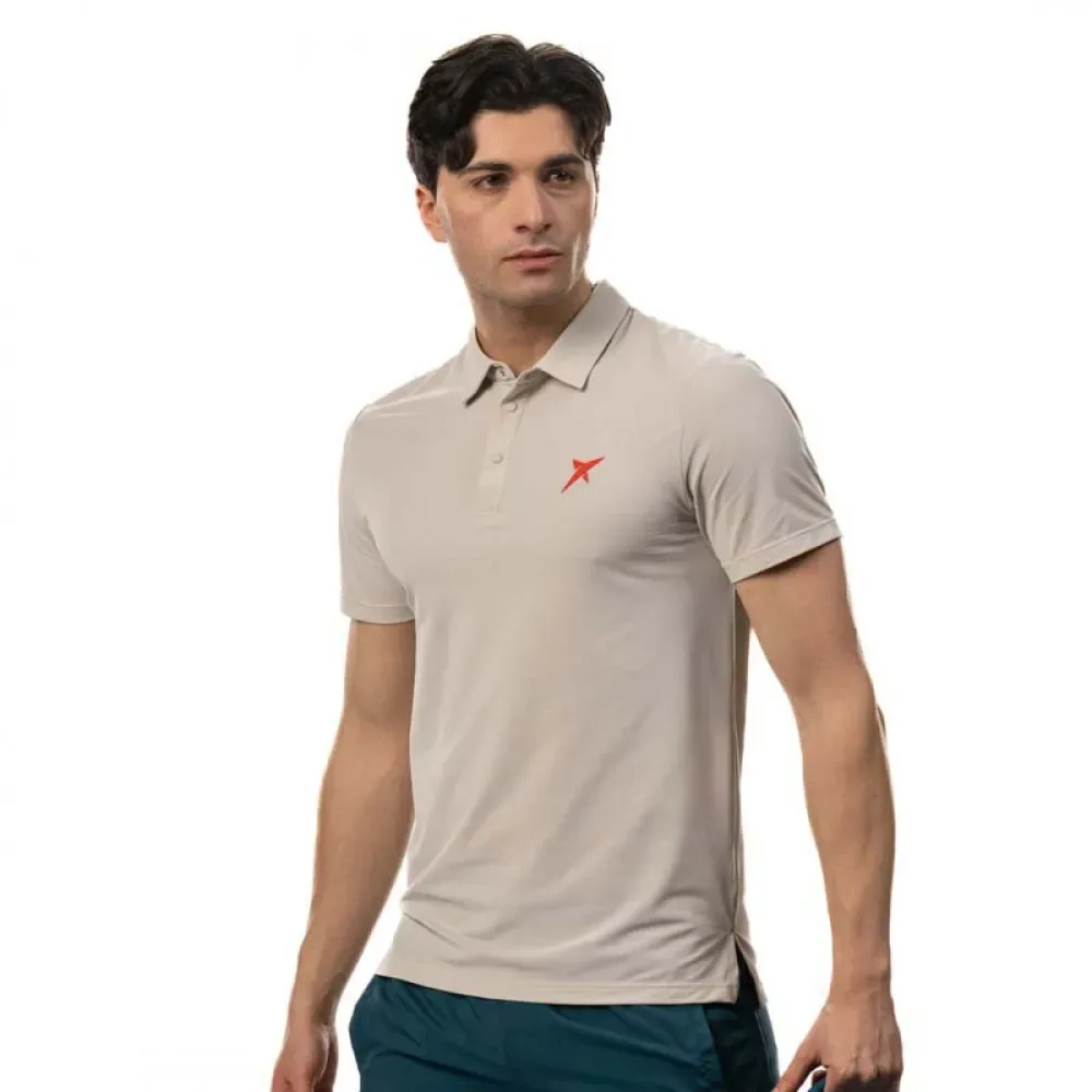 Egan Short Sleeve Polo Beige XL - Drop Shot - FashionsVida