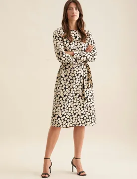 Shirtkleid mit Taillengürtel aus Viskose Schwarz 44 - Seidensticker - FashionsVida