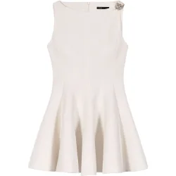 Vestido corto acampanado con efecto tweed