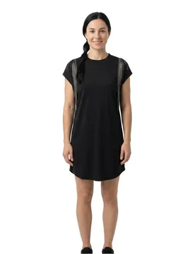 Vestito Midi A Maniche Corte Elsie Black S - Pepe jeans - FashionsVida
