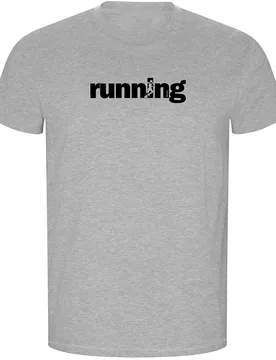 Maglietta A Maniche Corte Word Running Eco Heather Grey M - Kruskis - FashionsVida