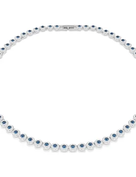 Collana Una Angelic, Taglio Round, Blu, Placcato rodio OS - Swarovski - FashionsVida