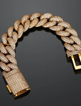 Iced Out Cuban Link Bracelet, Unisex Full Paved CZ Hip Hop Jewelry, Rapper Bling Accessory - Aliexpress - FashionsVida