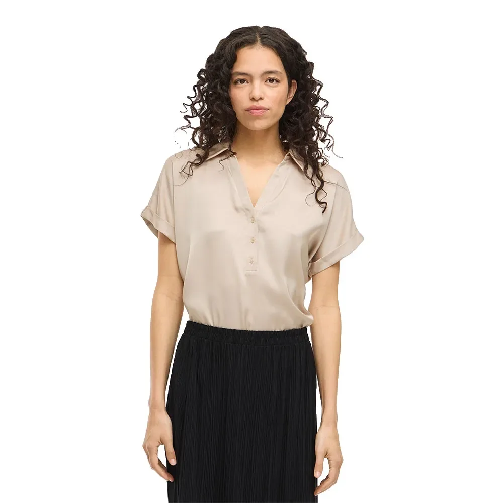 Blusa A Maniche Corte Enna Ravenna Cement 44 - Vila - FashionsVida