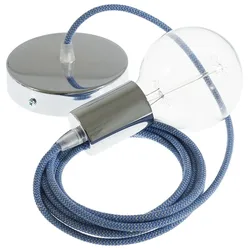 Cables Suspension Luminaire Rd75 Zigzag 2 M Diy Steward Blue / Chrome Plated One Size