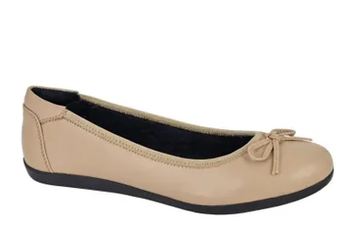 Eria Ballerina Womens Leather Shoes - Beige - Size Uk 5