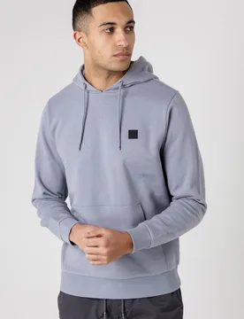 Mens Brushed Back Fleece Hoody with Chest Logo - Tokyo Laundry - FashionsVida