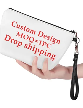 Sublimation Print Ladies PU Leather Make Up Cosmetic Bags Custom Your Design Portable Small Zipper Women Travel Pouch Bag - Aliexpress - FashionsVida