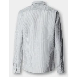 Camisa de hombre selvedge algodón-lino fit clásico