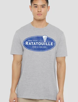 Unisex Ratatouille Main Logo T-Shirt, Athletic Heather in Grey Size: Large - Grey - Size: L - Disney - FashionsVida