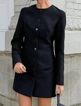 Autumn Design Round Neck Long Sleeve Waist Slim A-shaped Skirt Long Small Blazer - Aliexpress - FashionsVida
