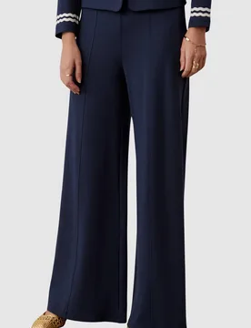 Women's Matilda Ponte Jersey Trouser in Navy Size: 16 - Navy - Size: 16 - Finery London - FashionsVida