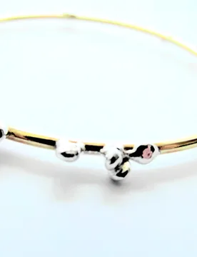 Fairtrade Fairmined Silver And Brass Pebble Bangle - La Jewellery - FashionsVida