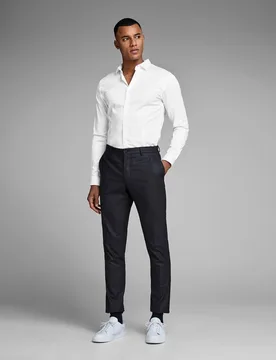 Jack & Jones - Camisa de hombre azul blanca slim - jack & jones - FashionsVida