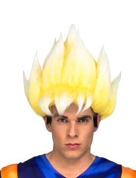 Super Saiyjan Goku-Perücke für Herren Dragon Ball Kostüm-Zubehör blond - male - VIVING COSTUMES / JUINSA - FashionsVida