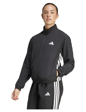 Sweat-shirt à Zip Train Essentials 3 Stripes Woven Warm Up Black / White M - Adidas - FashionsVida