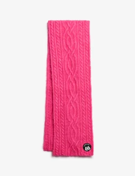 Superdry Damen Cable Luxe Strickschal Pink - Größe: 1Größe - 49.99 - FashionsVida