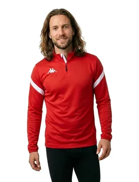 Sweat à Demi-zip Dolvole Red / White 3XL - Kappa - FashionsVida