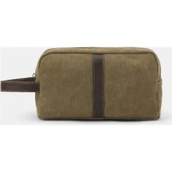 Neceser de viaje en canvas y piel