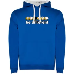 Felpa Con Cappuccio Be Different Run Two-colour Royal Blue / White M