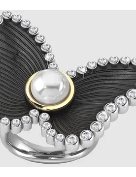 Anillo Sky Drops de plata, perla y zafiro - Bohemme - FashionsVida