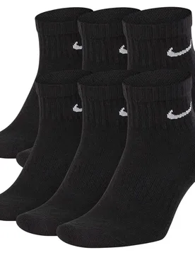 Chaussettes Courtes Everyday Cushioned 6 Paires Black / White EU 38-42 - Nike - FashionsVida