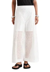 PANTALONE TRAFORATO Donna Bianco Cotone Primavera/Estate 2026 undefined