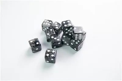 Galaxy Series - Moon - D6 Dice Set 16 mm (12 pcs) Black - Gamegenic - FashionsVida