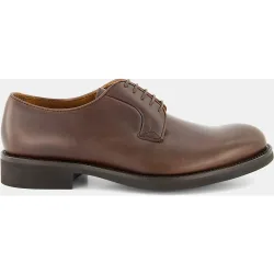 Zapatos de cordones de hombre en piel con pala lisa