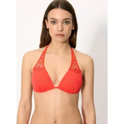 Tops de bikini triángulo push-up micropiqué en copa b