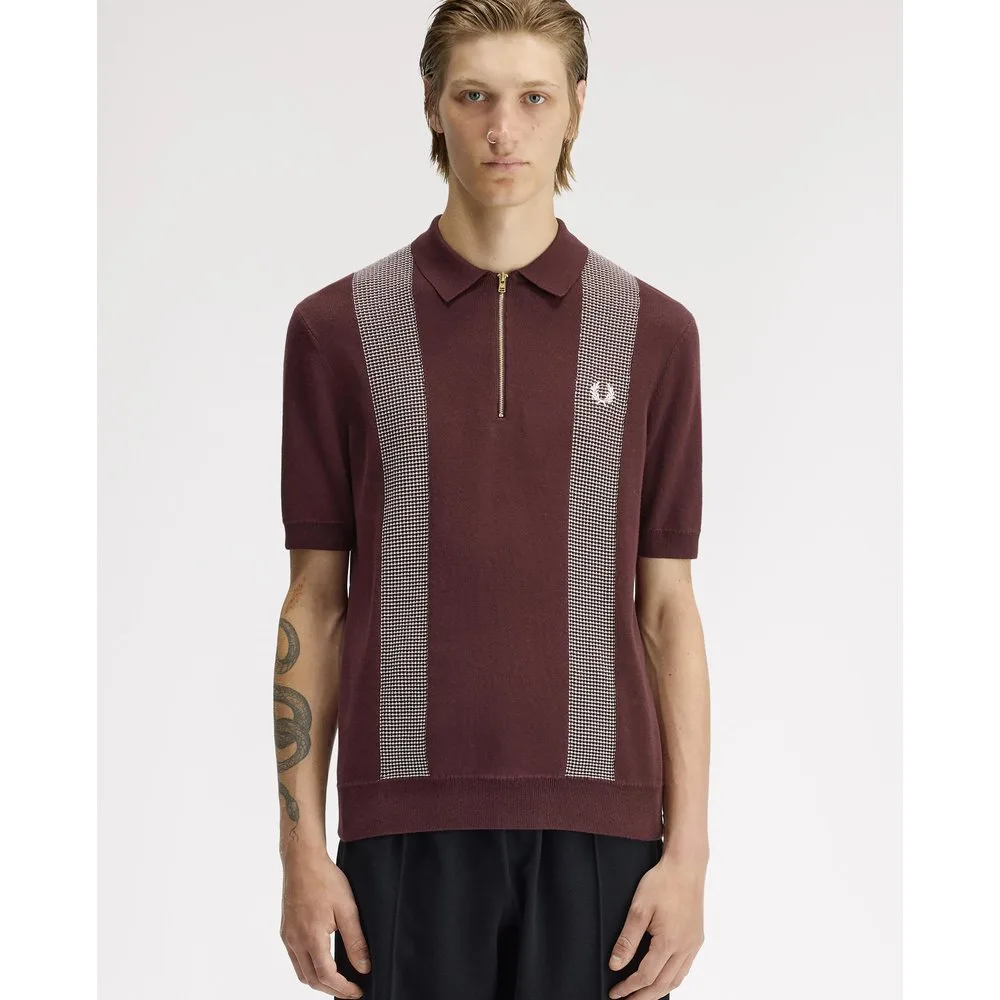 Jersey de hombre de manga corta con media cremallera - Fred Perry - FashionsVida