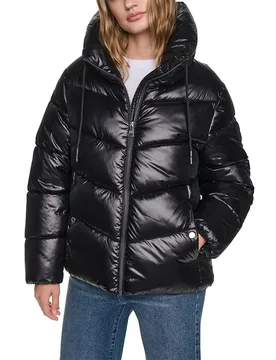 Giacca Imbottita Dw00036 Metallic Black / Black M - DKNY - FashionsVida