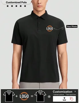 Camisa Polo Personalizada para Hombre, Sube Imagen Creativa, Texto Personalizado, Regalo de Cumpleaños, Uniforme de Trabajo, Estilo Streetwear Mascul - Shein - FashionsVida