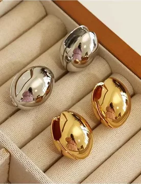 European and American fashion retro golden egg earrings, niche temperament, high-end design earrings, simple commuting - Aliexpress - FashionsVida